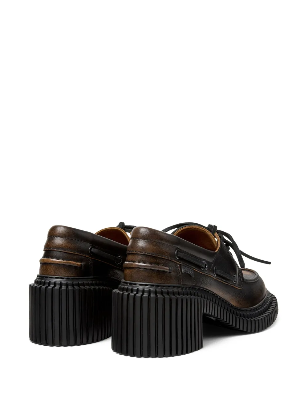 Camper Pix London leather platform boat shoes Black