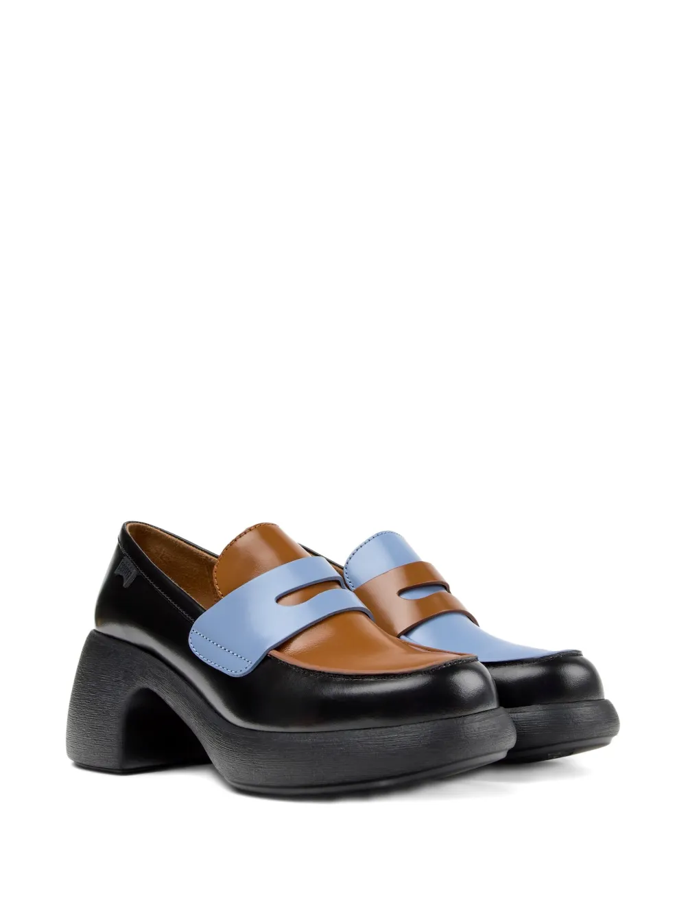 Camper Twins leather platform loafers Black