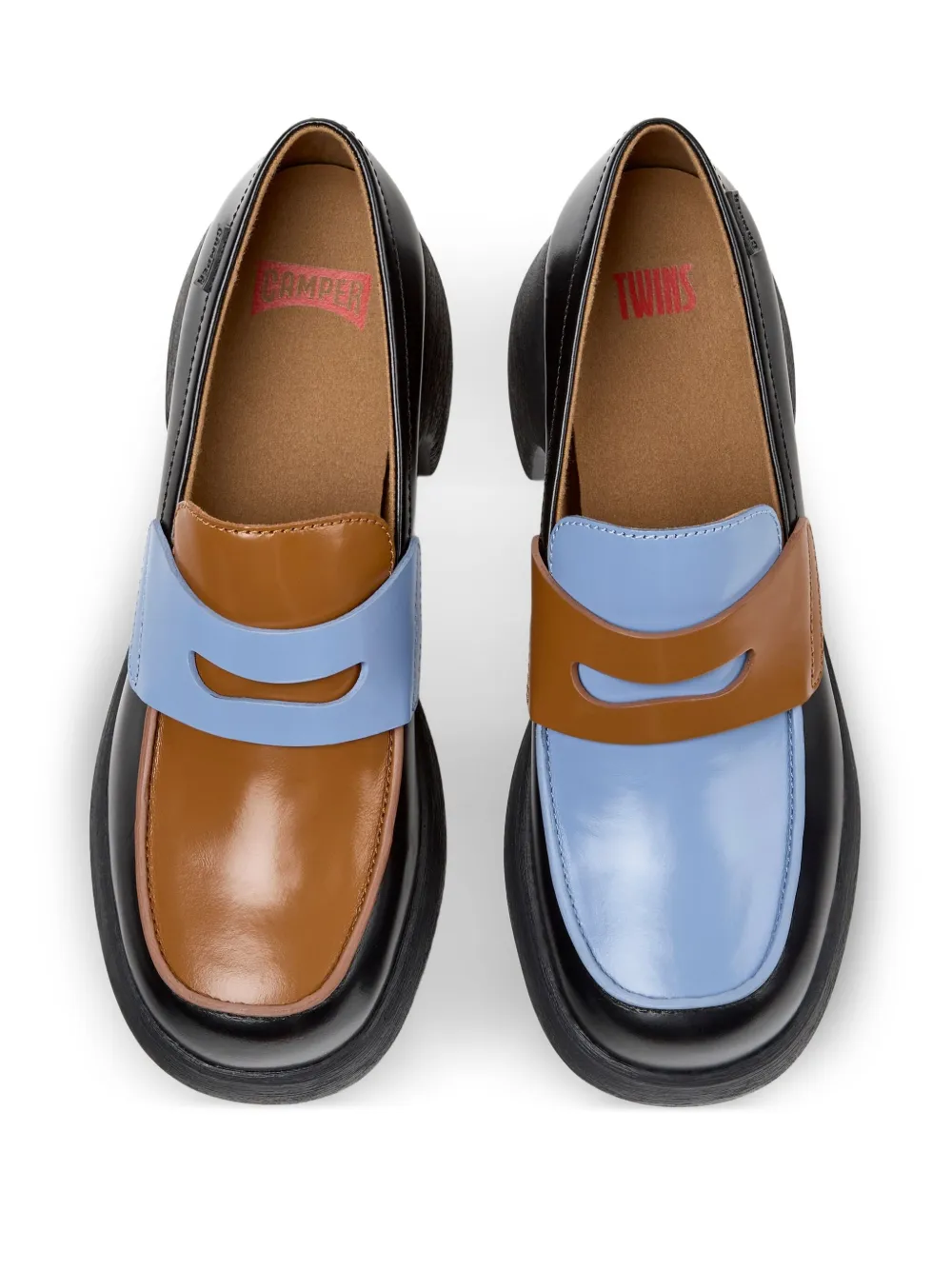 Camper Twins leather platform loafers Black