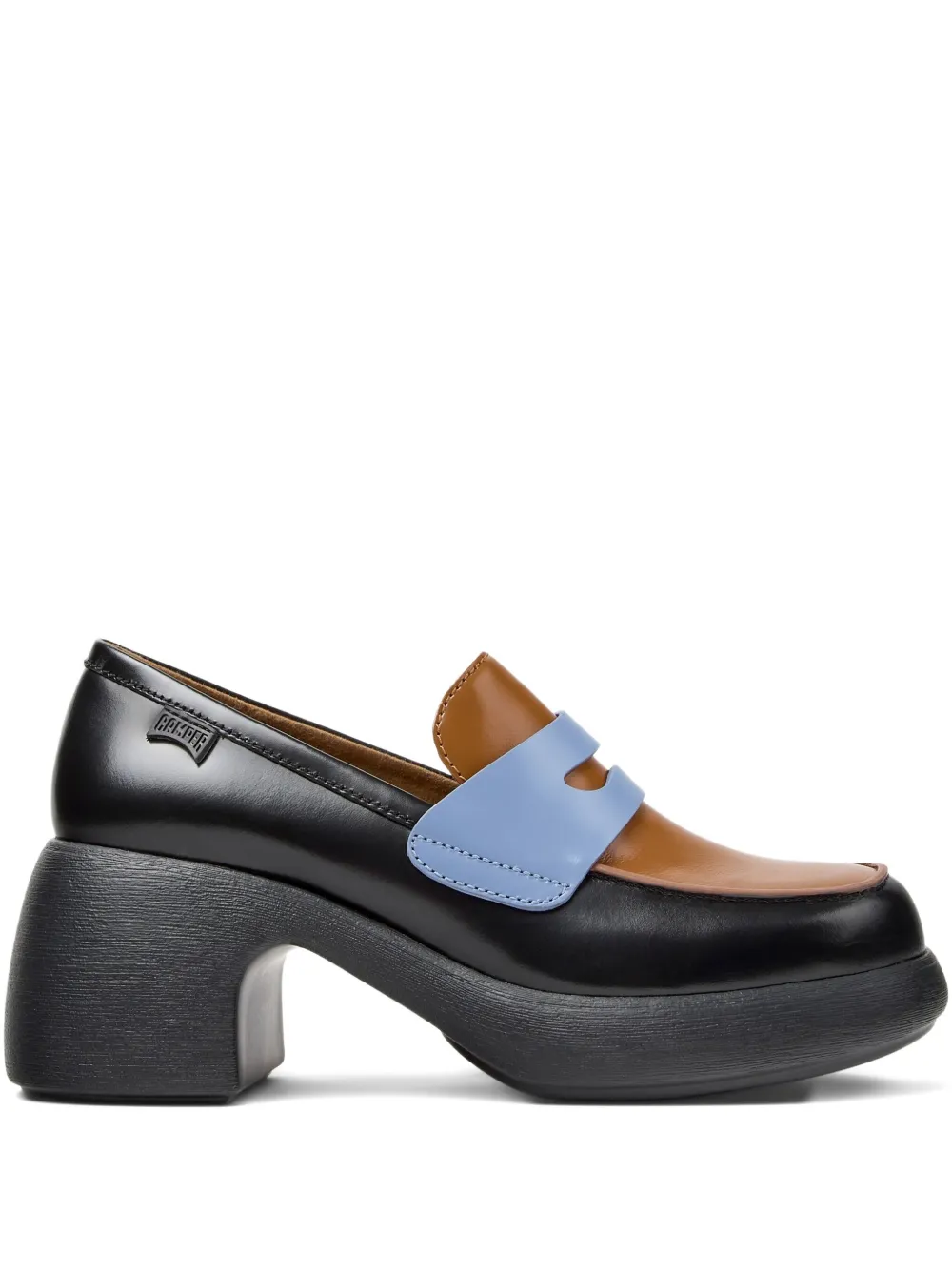 Camper Twins leather platform loafers Black