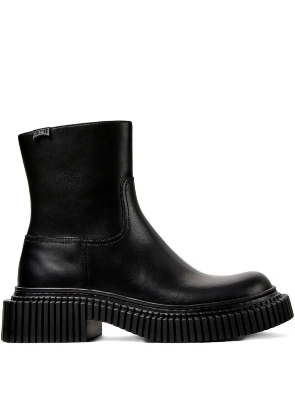CAMPER 黒 レザー ジップブーツ Camper ジップ ブーツ | ブラック | FARFETCH JP