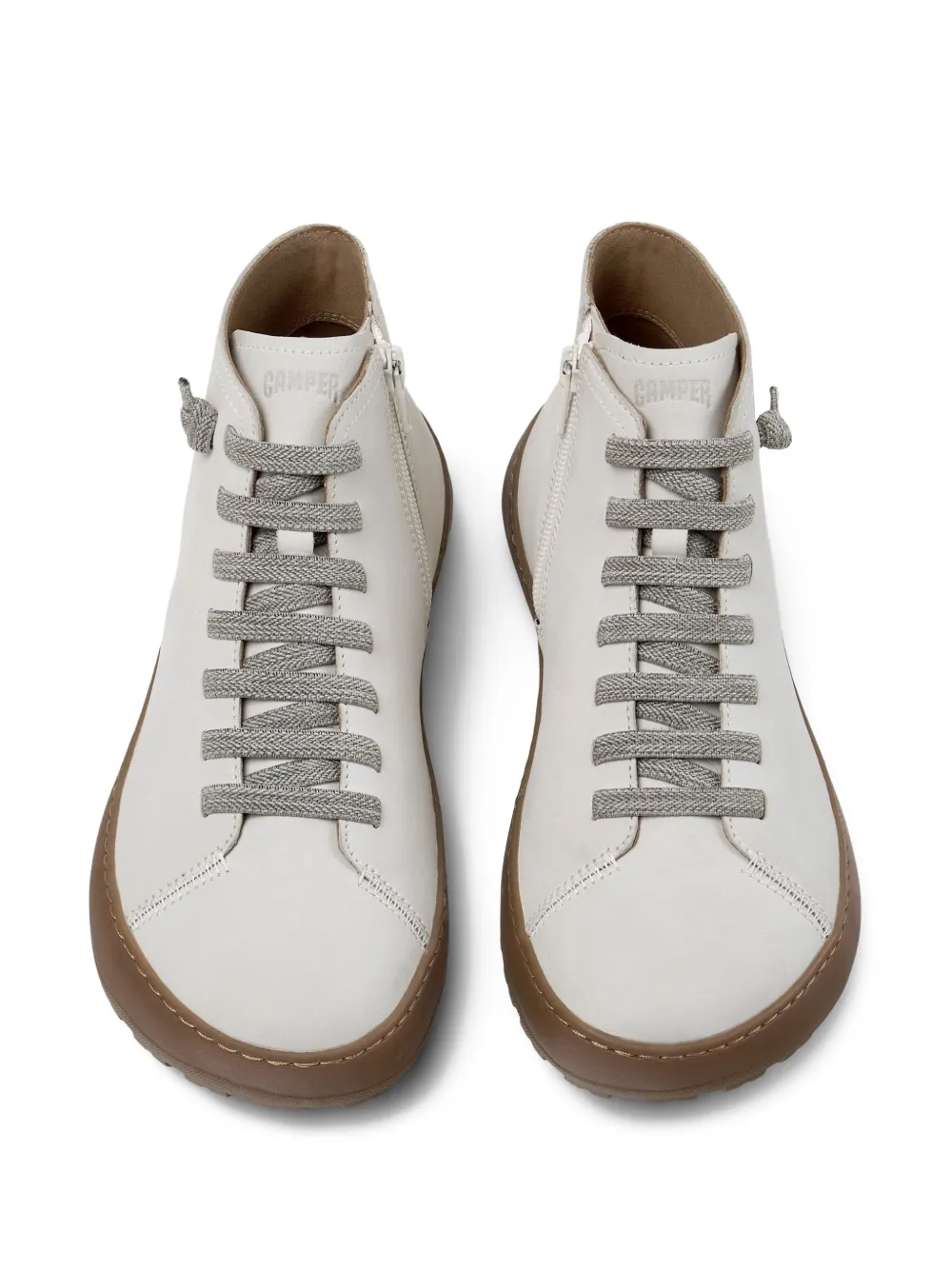 Camper Leren sneakers met veters Beige