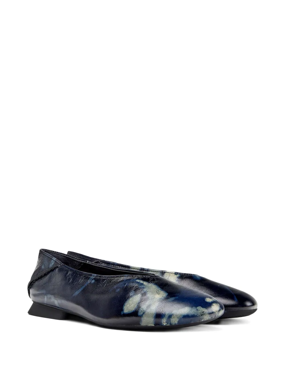 Camper Casi Myra leather tie-dye flat pumps Black