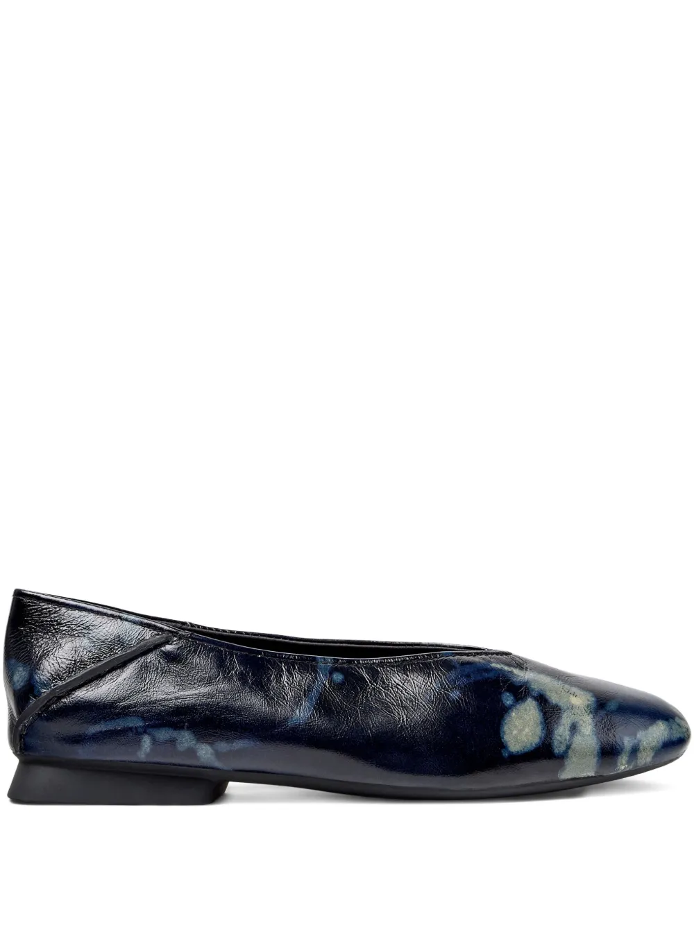 Camper Casi Myra leather tie-dye flat pumps Black