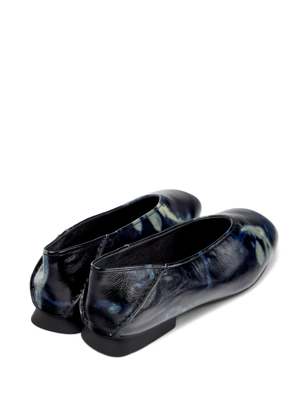 Camper Casi Myra leather tie-dye flat pumps Black