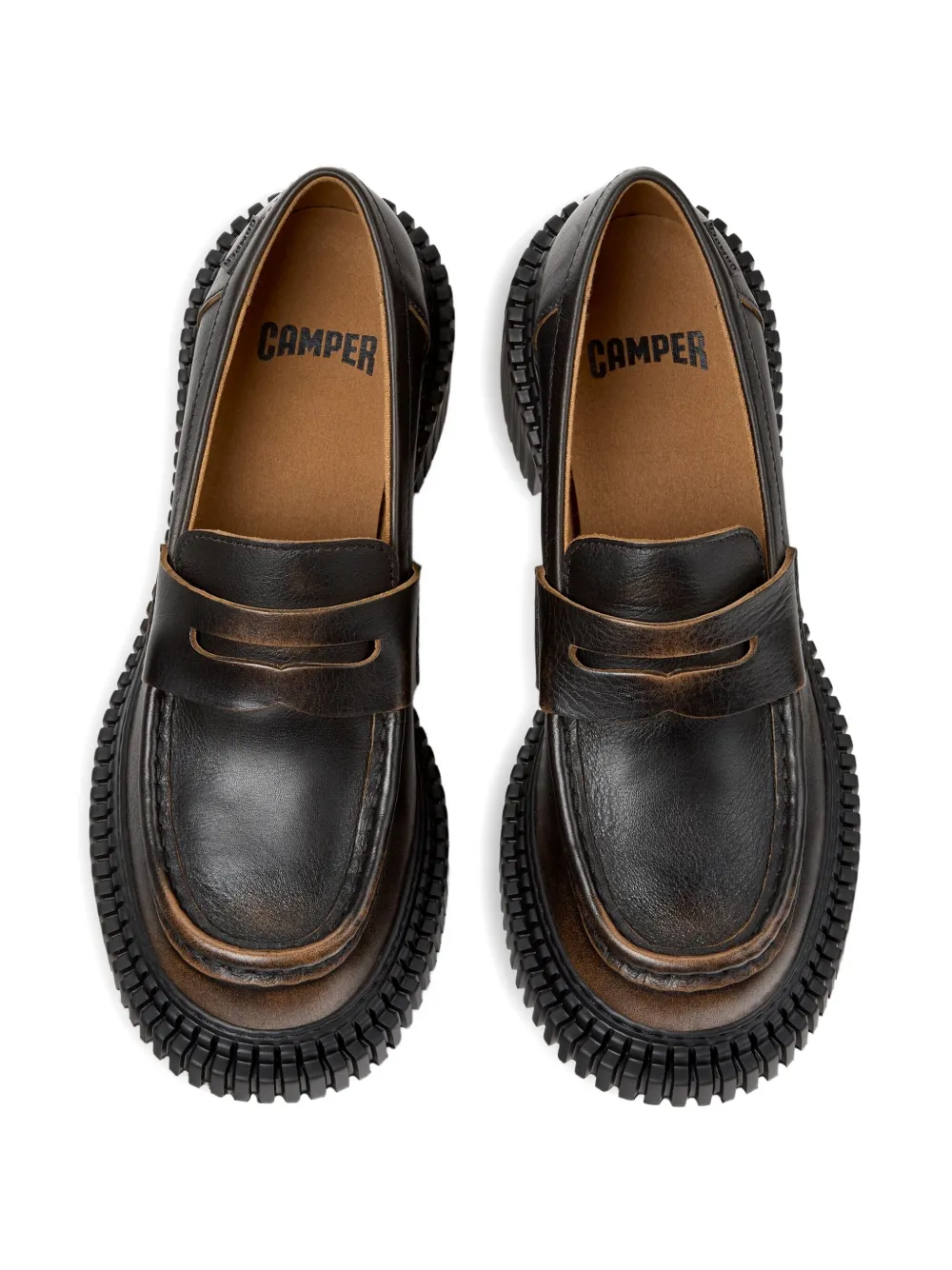 Camper Pix London Leather Penny Loafers In Multi