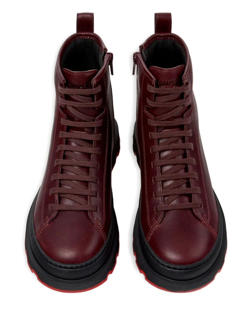 Camper Brutus Lace-up Combat Boots In Red