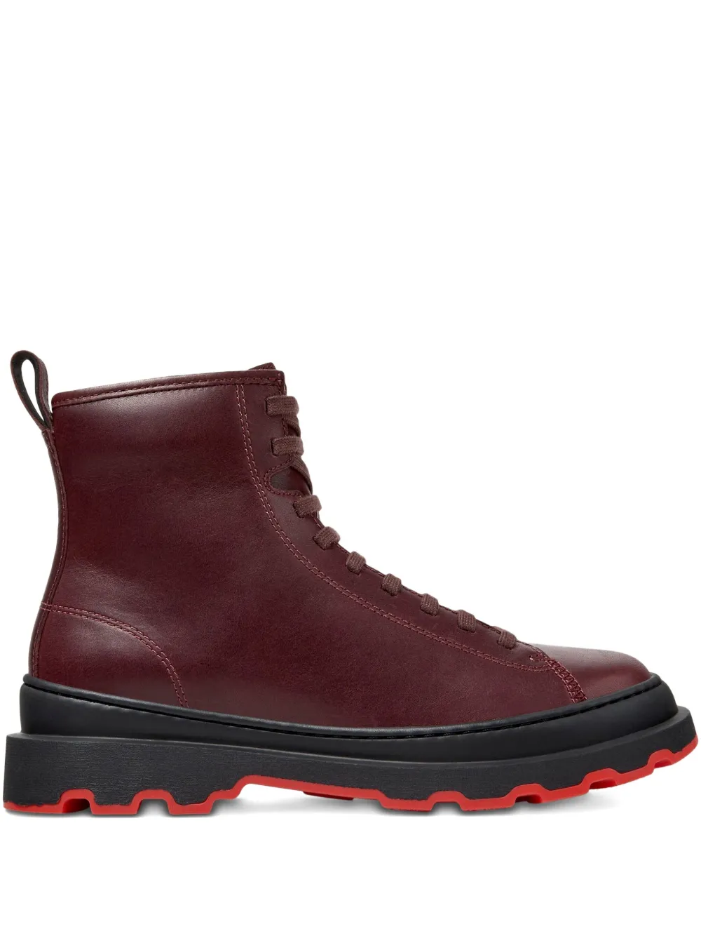 Camper Brutus lace-up combat boots Red