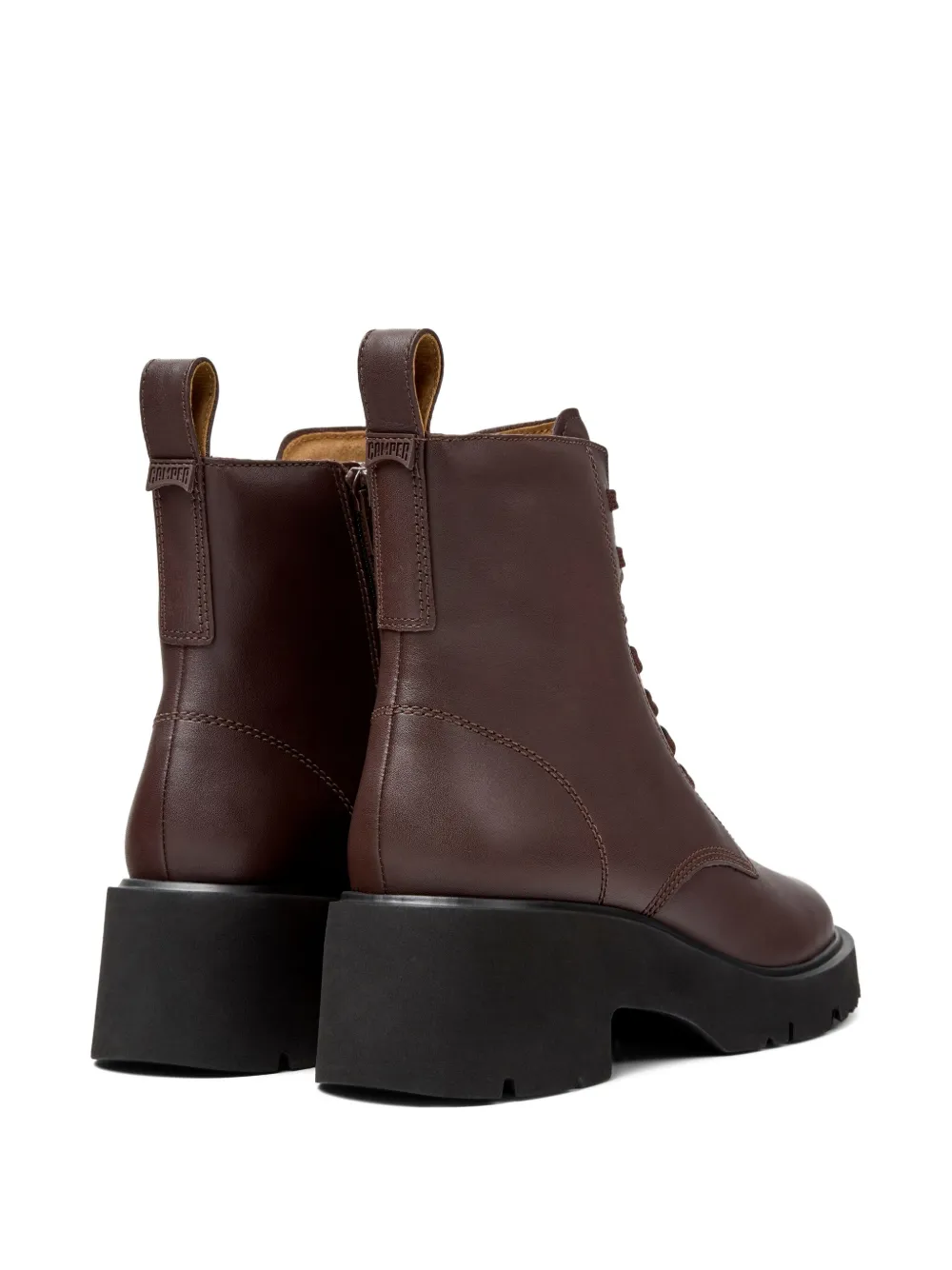 Camper 54mm Milah lace-up platform boots Brown