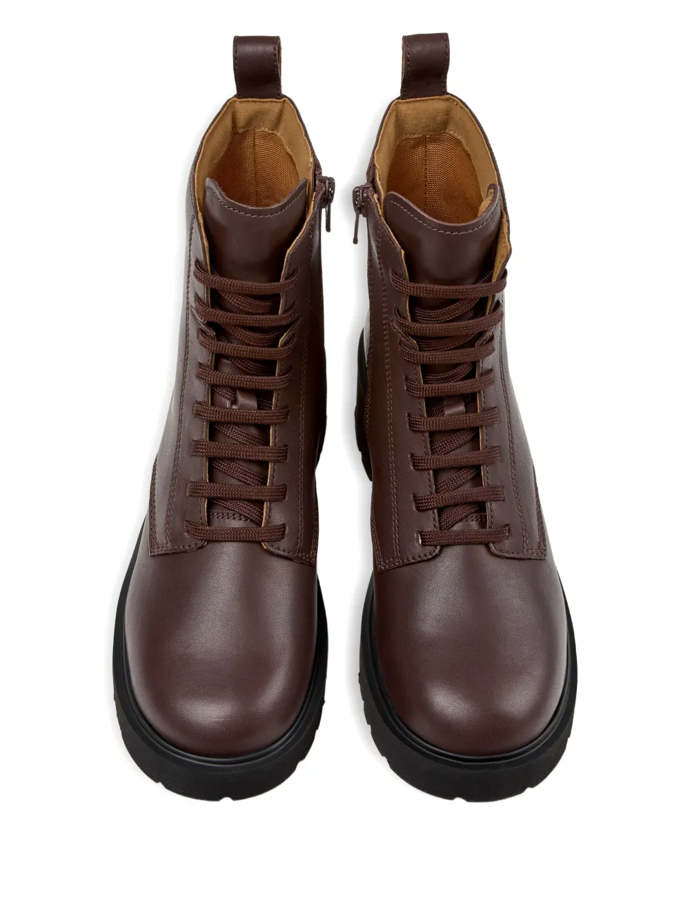 Camper 54mm Milah lace-up platform boots Brown