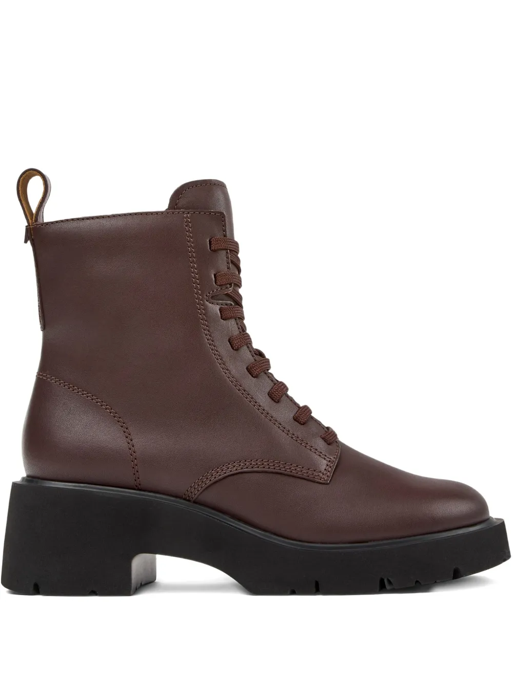 Camper 54mm Milah lace-up platform boots Brown