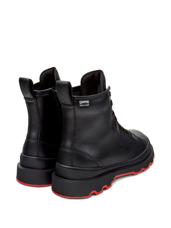Camper レザー コンバットブーツ | ブラック | FARFETCH JP