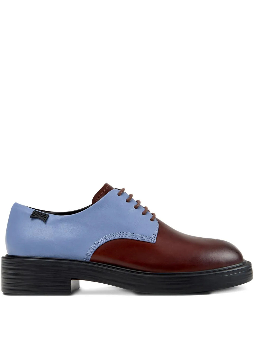 Camper Dean Twins leather two-tone lace-up oxford shoes Brown