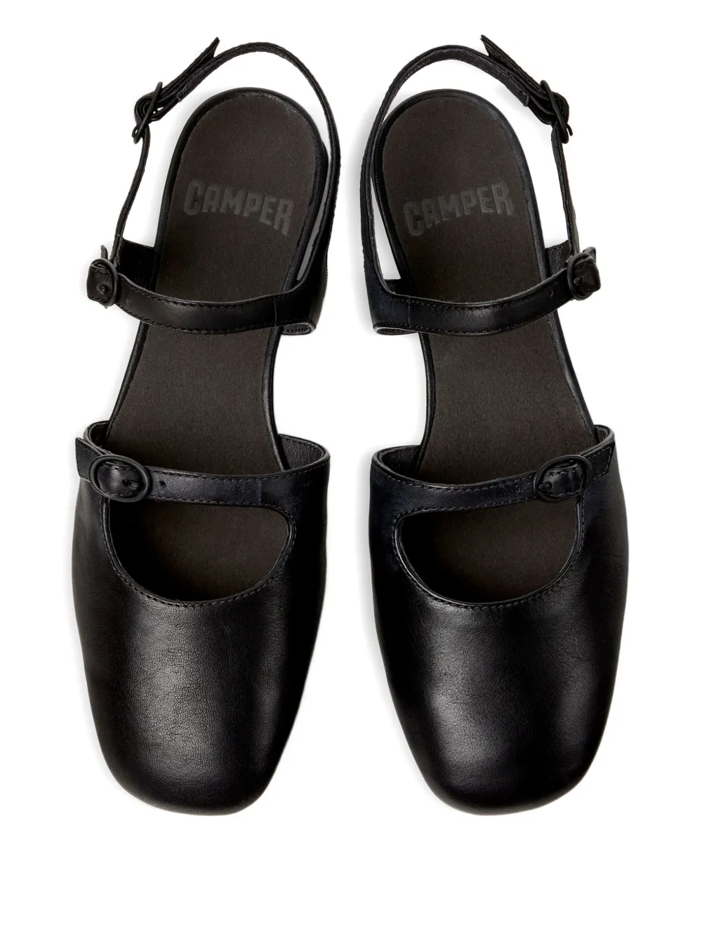 Camper Casi Myra buckle-strap leather pumps Black