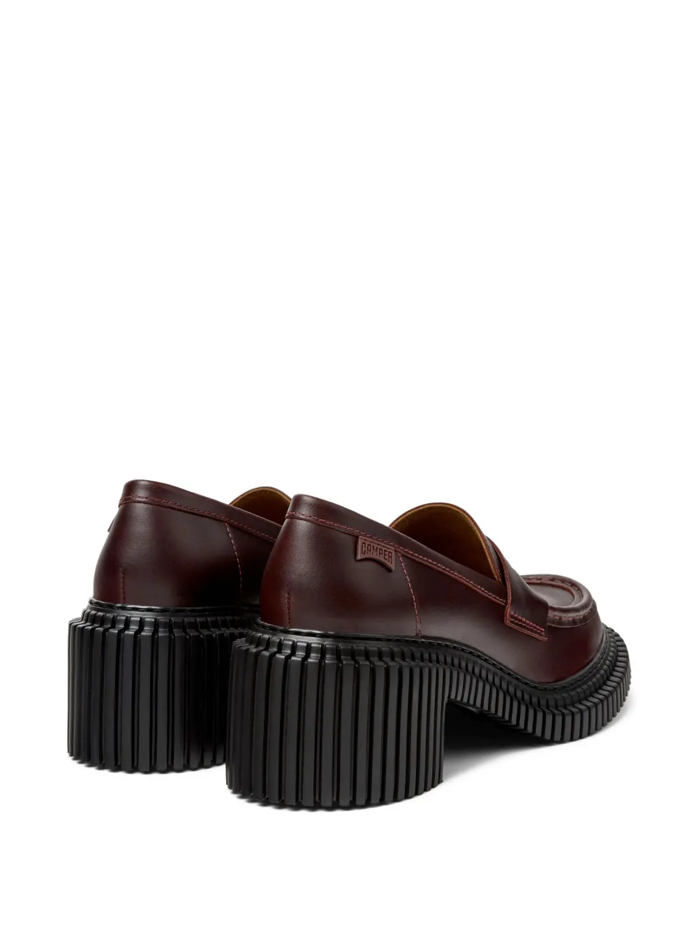 Camper Pix London Leather Penny Loafers In Burgundy
