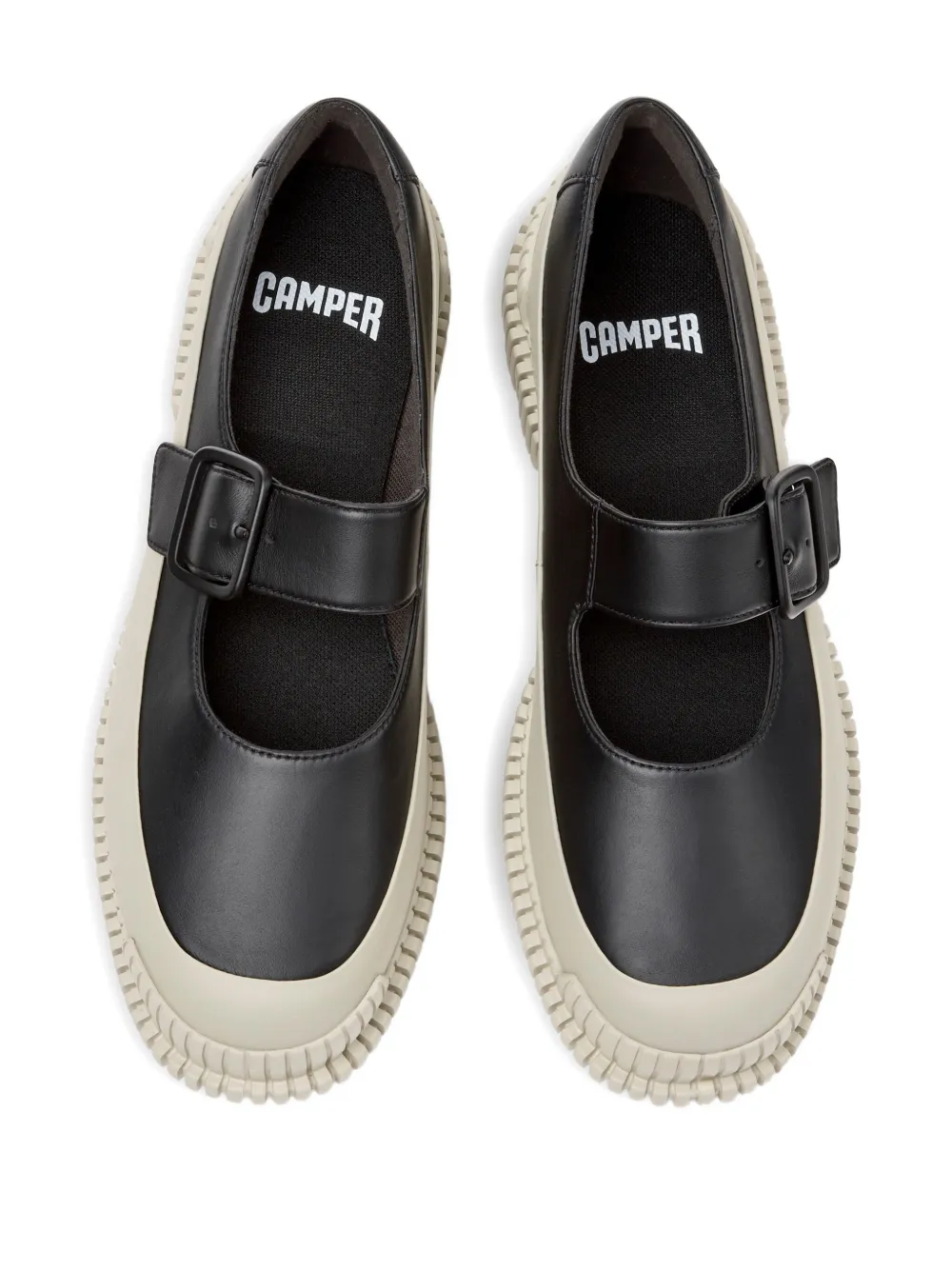 Camper Pix buckled leather ballet flats Black