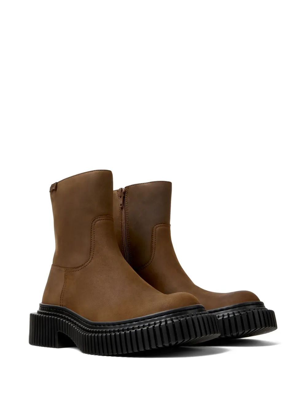 Camper zip-fastening boots Brown