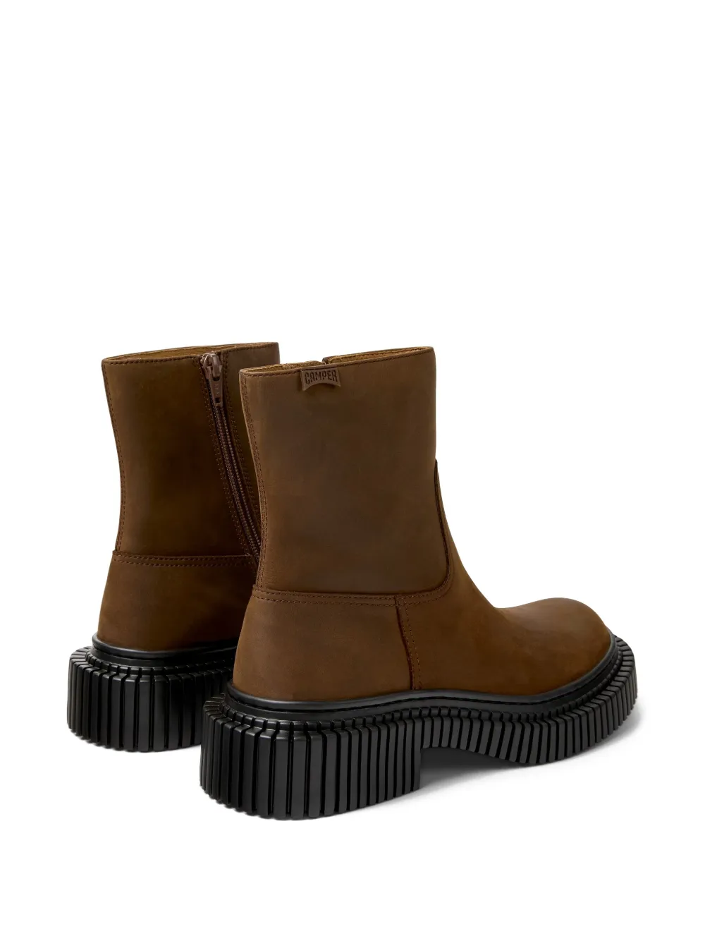 Camper zip-fastening boots Brown