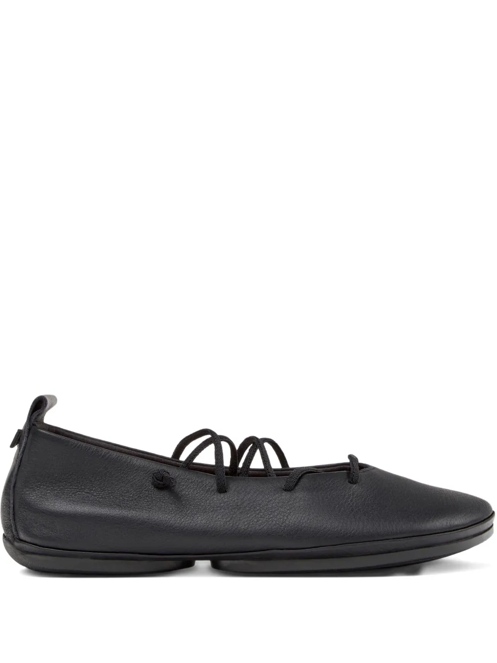 Camper lace-up leather flats Black