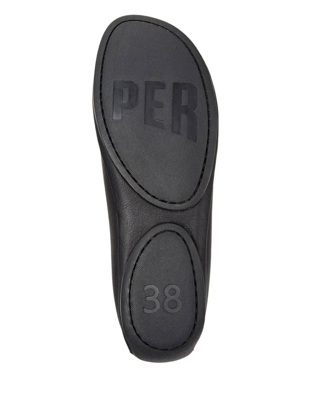 Camper lace-up leather flats Black