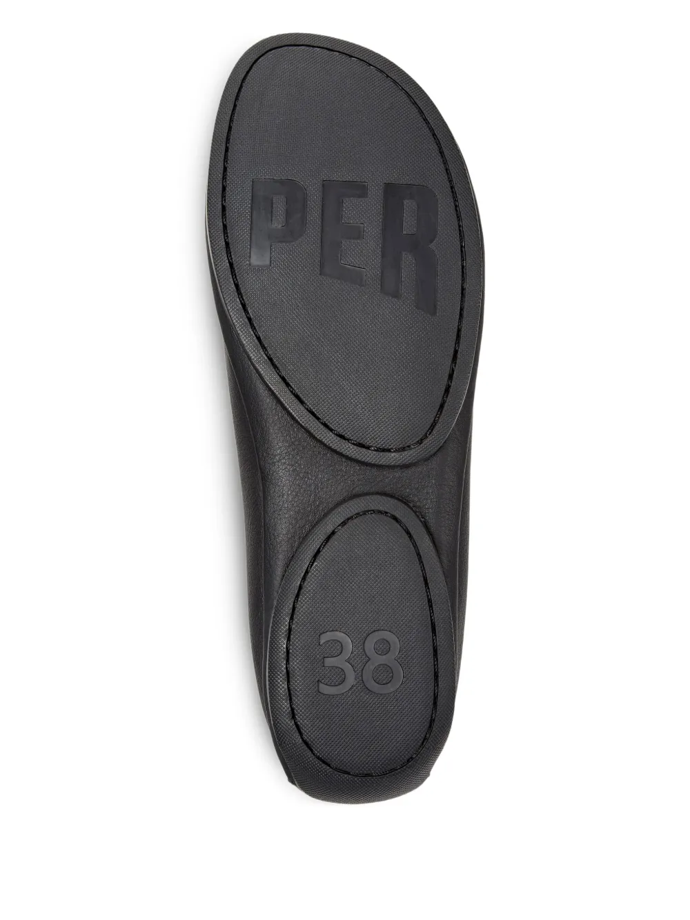 Camper lace-up leather flats Black