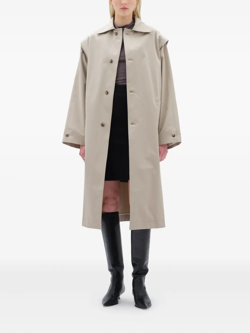 Remain Birger Christensen Button-fastening Trench Coat In Neutral