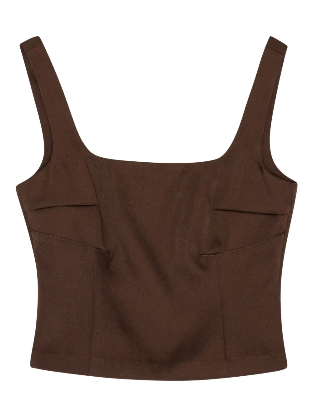 Remain Birger Christensen Square-neck Fitted Top In Brown