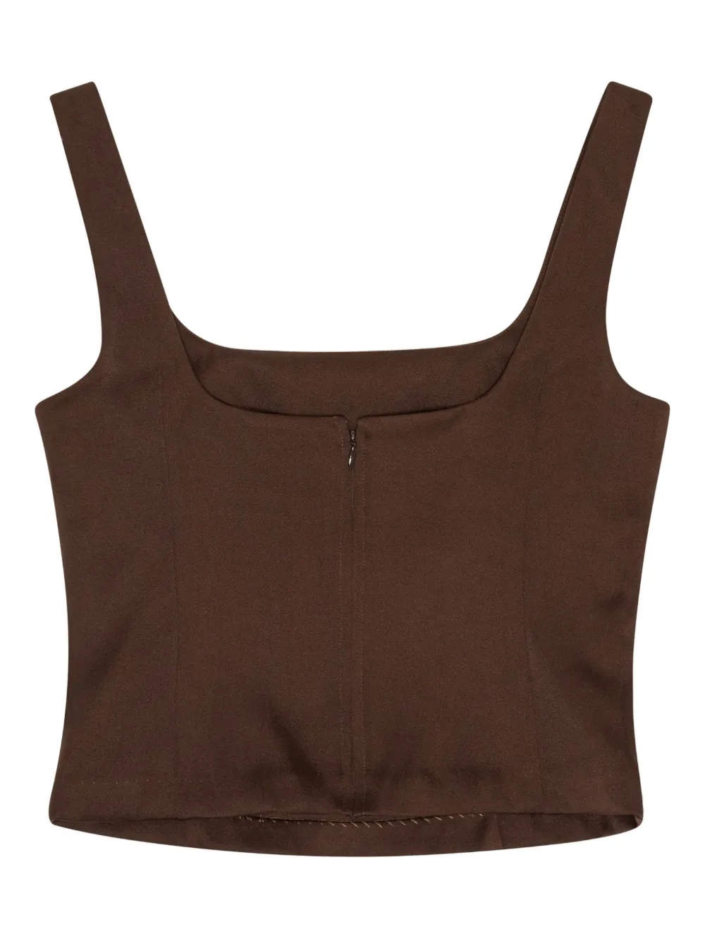 Remain Birger Christensen Square-neck Fitted Top In Brown