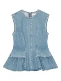 REMAIN Peplum sleeveless denim top - Blue