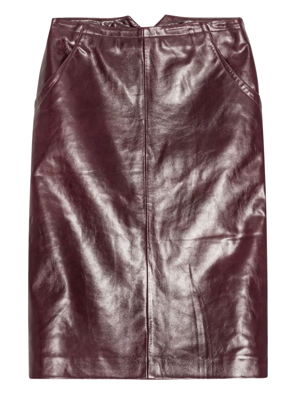 REMAIN Leren midi-rok Rood