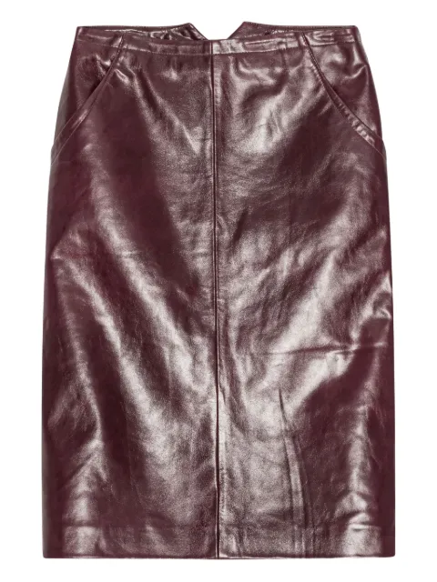 REMAIN leather midi skirt