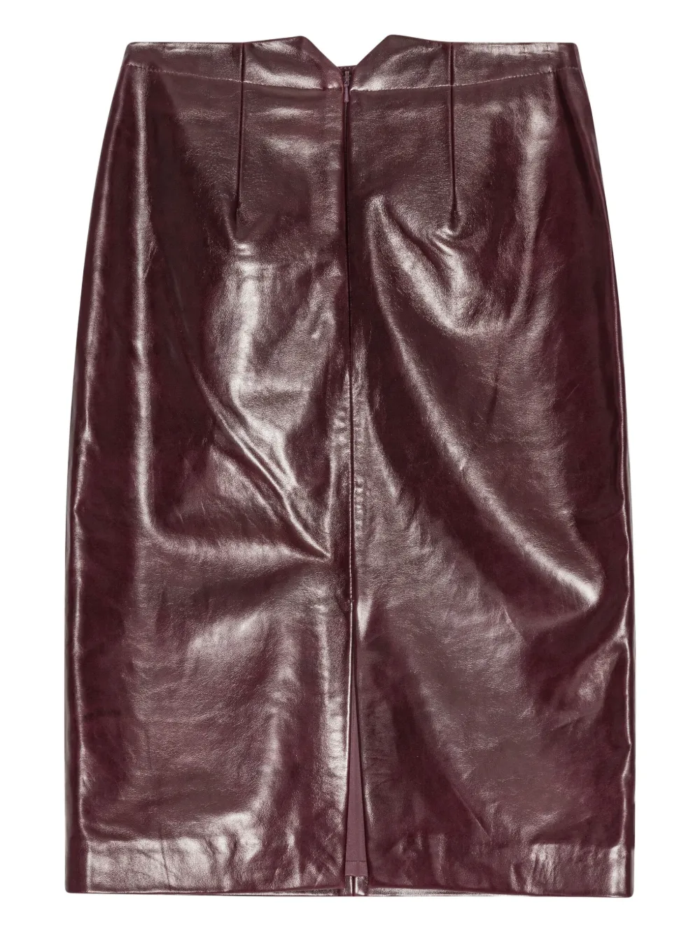 REMAIN Leren midi-rok Rood
