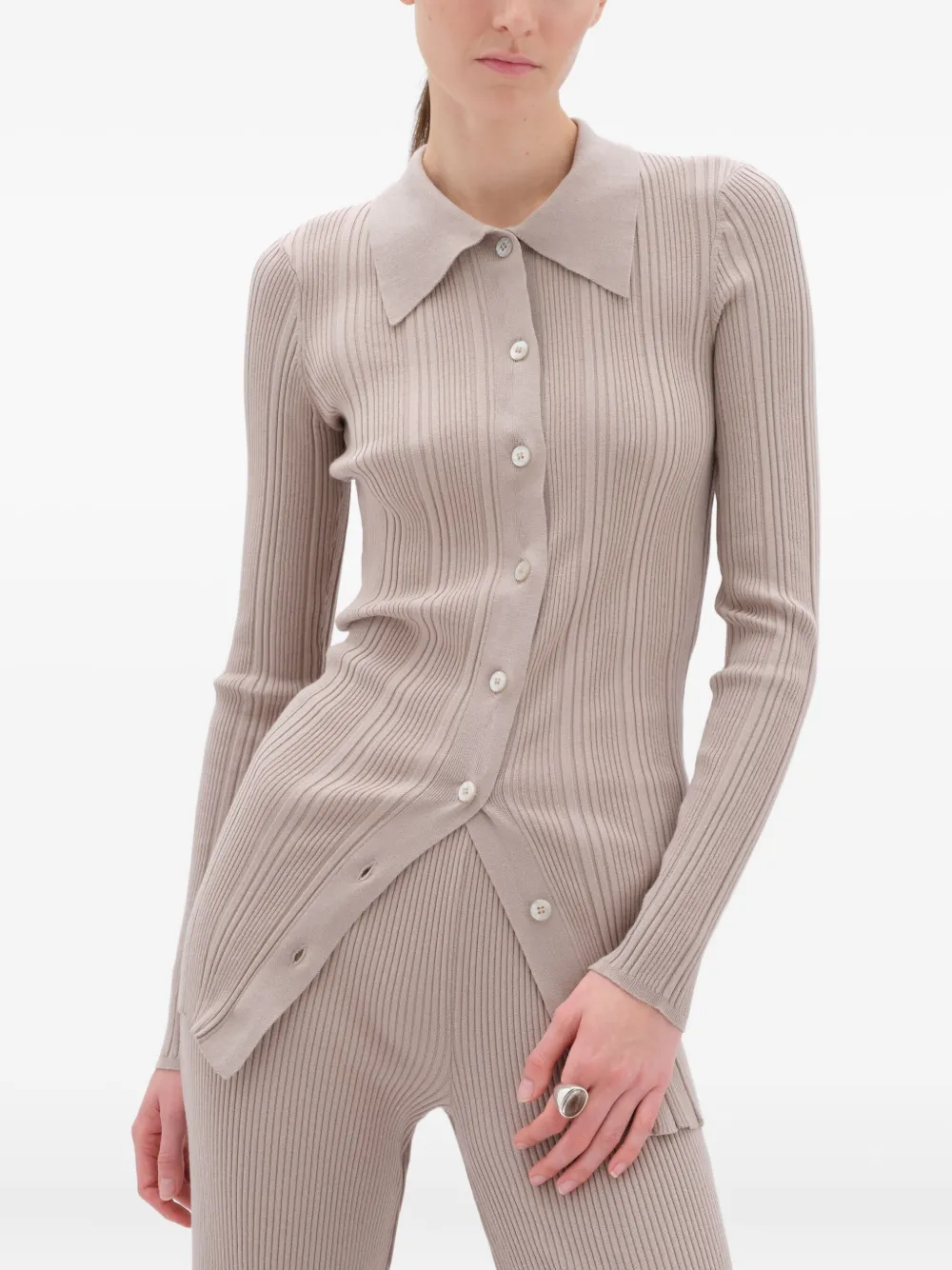 REMAIN ribbed cardigan Beige