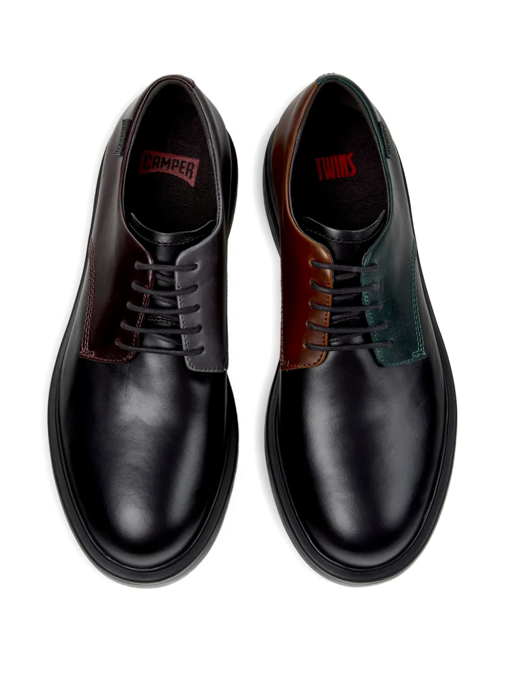 Camper Dean leather two-tone lace-up shoes Black