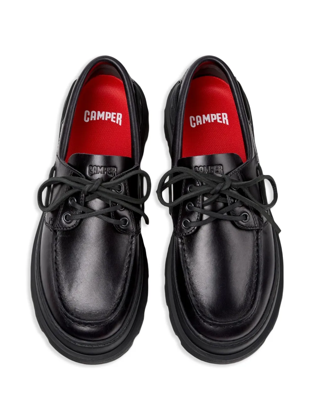 Camper Brutus leather lace-up loafers Black