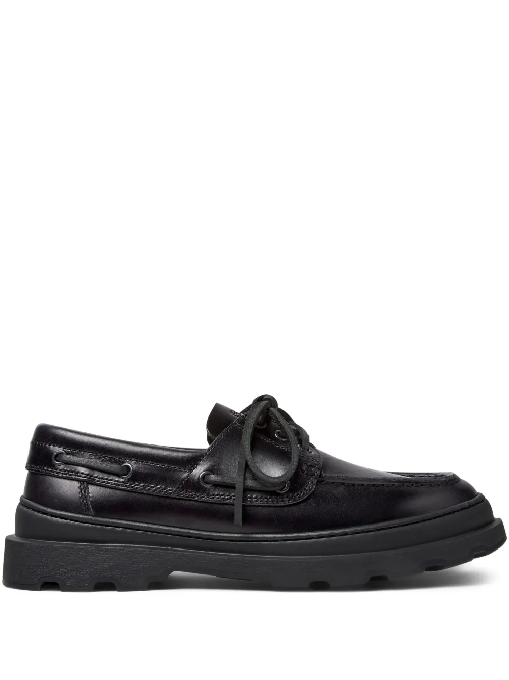 Camper Brutus Leather Lace-up Loafers In Black