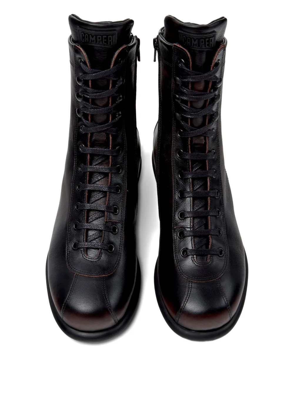 Camper Pelotas Ariel lace-up leather biker boots Black