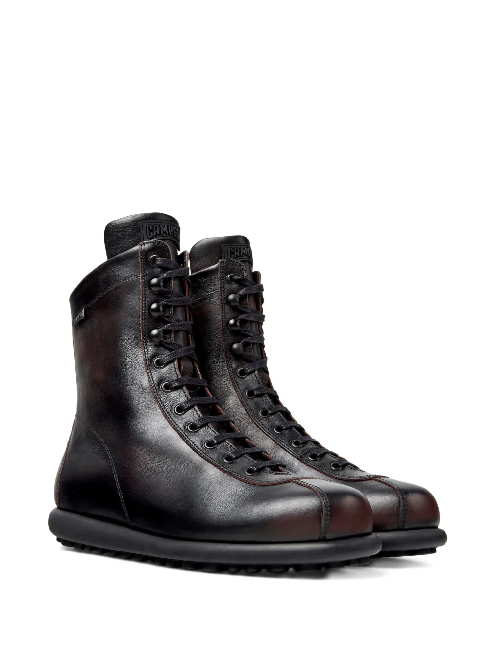 Camper Pelotas Ariel lace-up leather biker boots Black