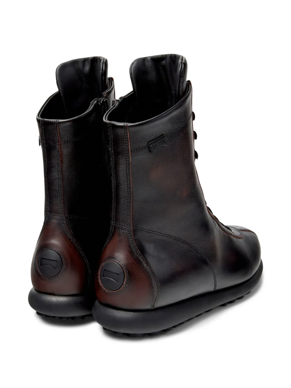 Camper Pelotas Ariel lace-up leather biker boots Black