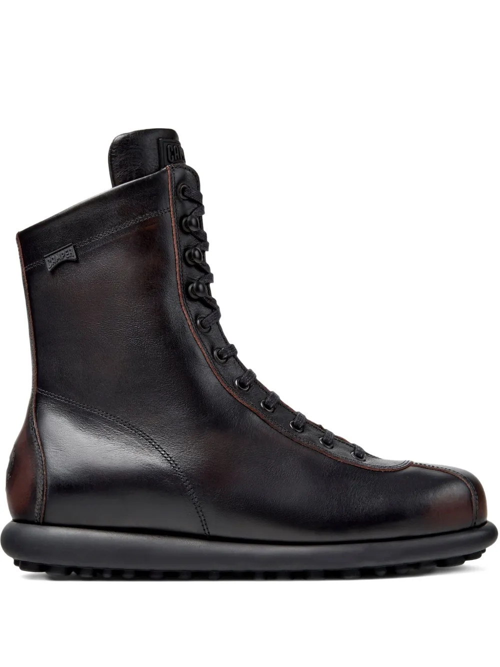 Camper Pelotas Ariel lace-up leather biker boots Black