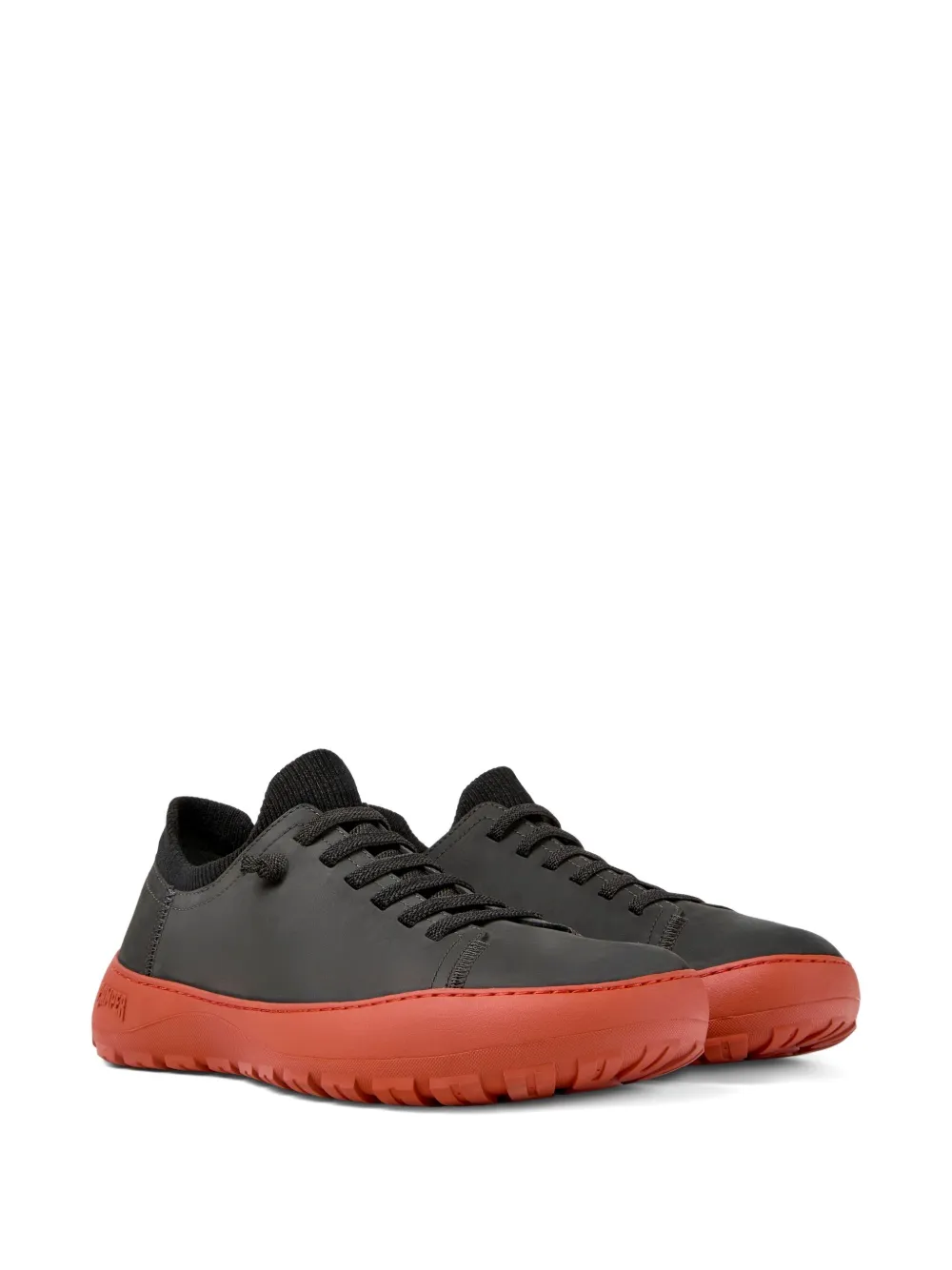 Camper Peu Cami nubuck leather knit-panel sneakers Grey