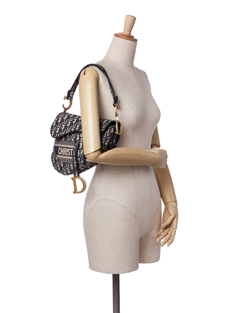 Christian Dior Pre-Owned 2020 Oblique Embroidered Canvas Saddle Bag shoulder bag | Pre-Owned | Image 2