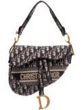 Christian Dior Pre-Owned 2020 Oblique Embroidered Canvas Saddle Bag shoulder bag - Blue