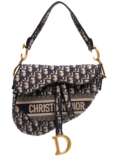 Christian Dior Pre-Owned 2020 Oblique Embroidered Canvas Saddle Bag shoulder bag