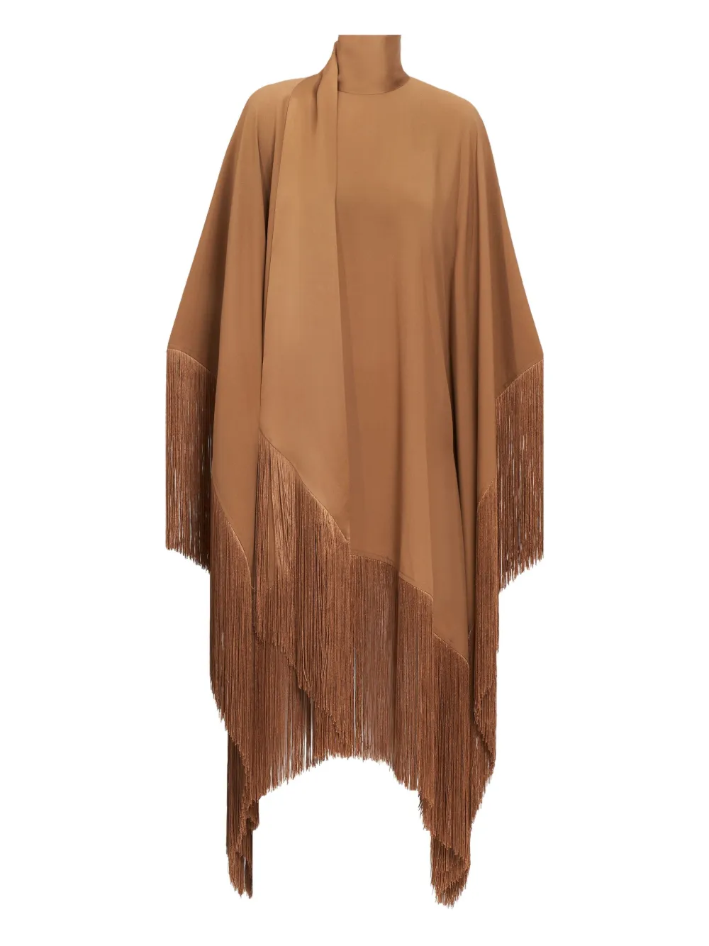 Taller Marmo high-neck fringe mini dress - ブラウン Taller Marmo high-neck fringe mini dress - ブラウン
