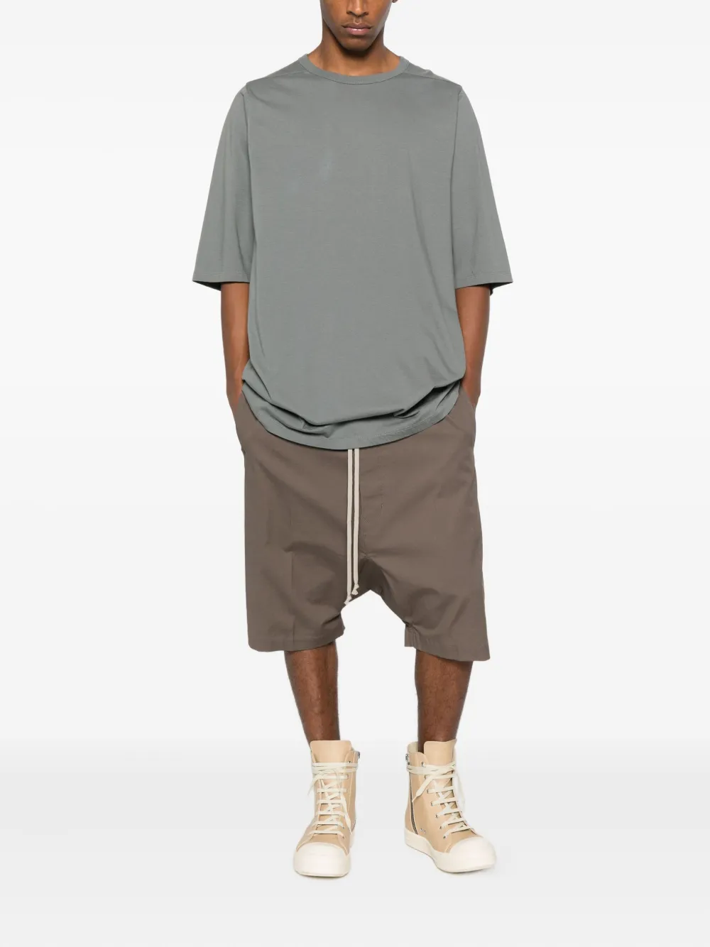 Rick Owens round-neck short-sleeves T-shirt Grijs