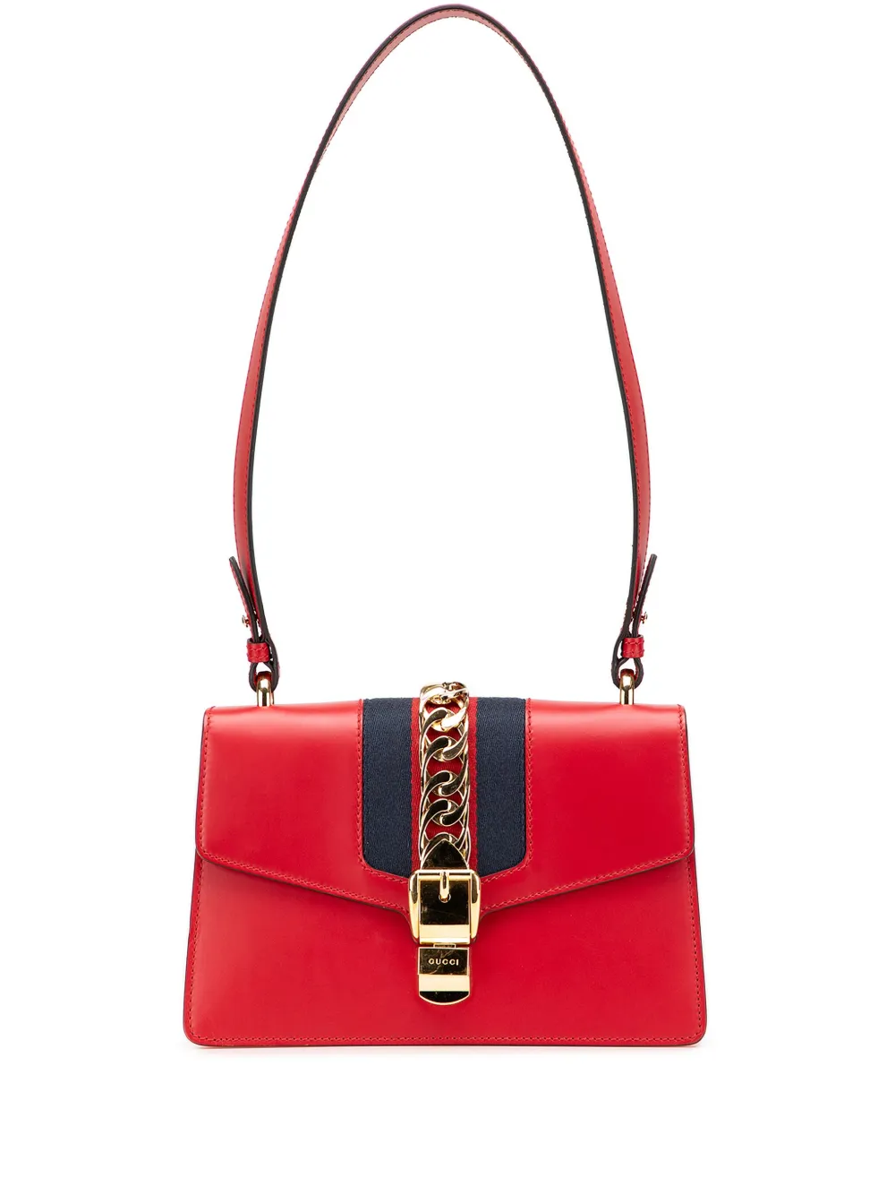 Gucci Pre-Owned 2016-2025 スモール レザー シルヴィ サッチェルバッグ - レッド Gucci Pre-Owned 2016-2025 スモール レザー シルヴィ サッチェルバッグ - レッド