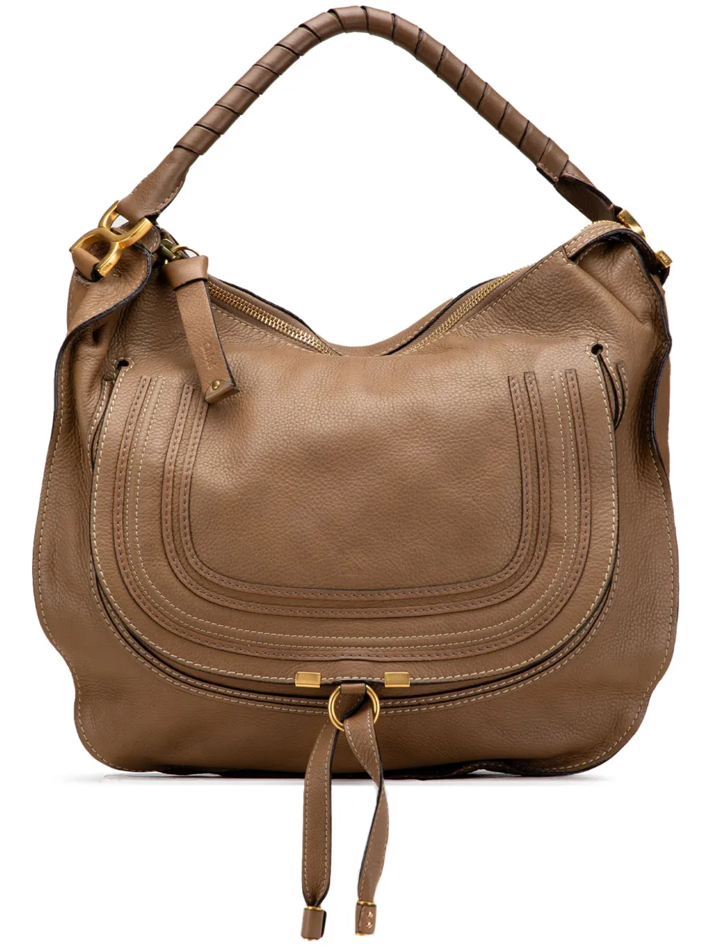 Chloé Pre-Owned 2011 Large Pebbled Calfskin Marcie hobo bag | Brown | Image 1