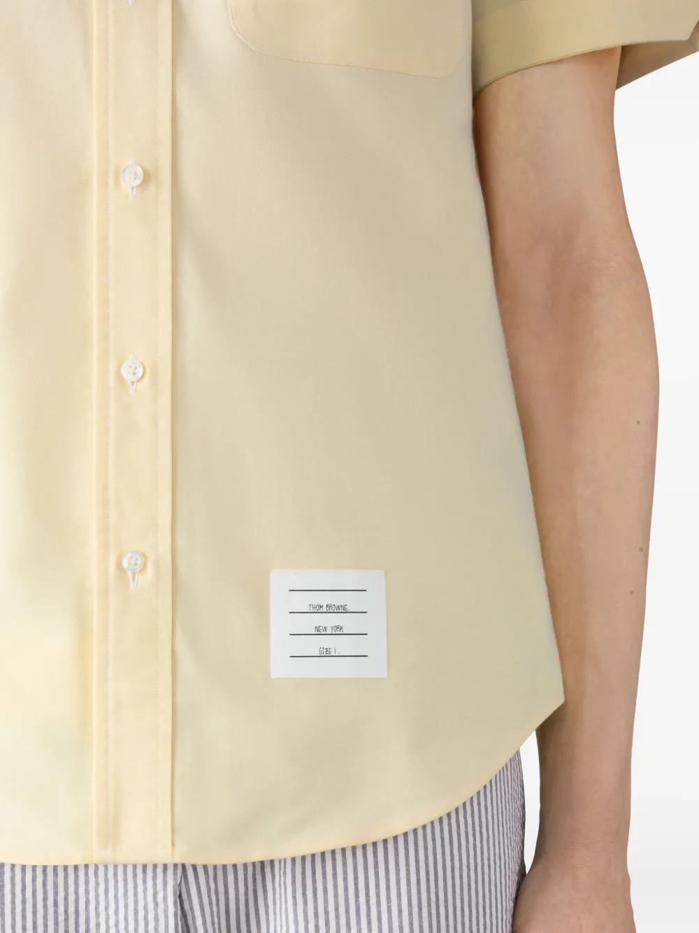 Thom Browne patch-pocket short-sleeve shirt Geel
