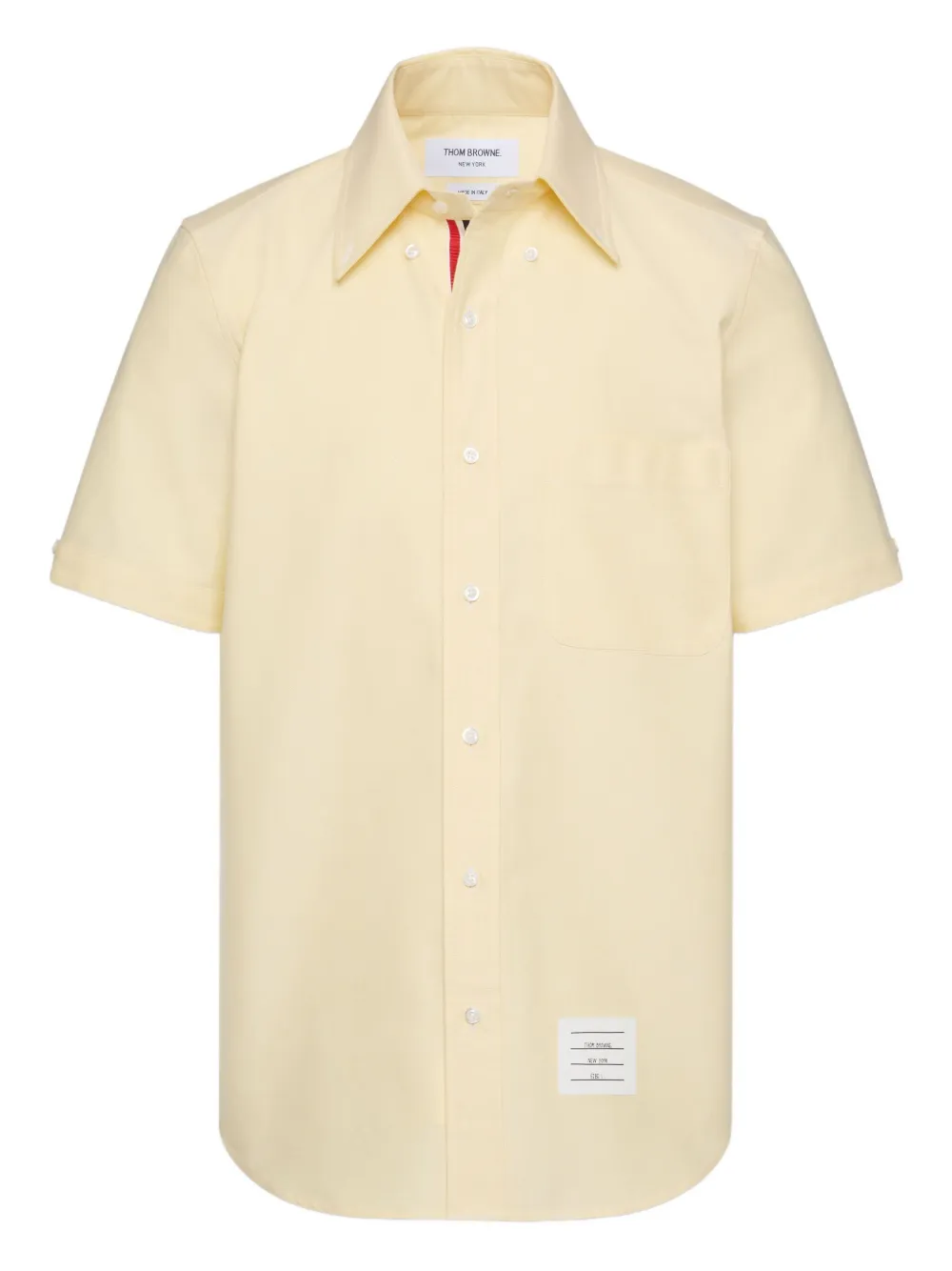 Thom Browne patch-pocket short-sleeve shirt Geel